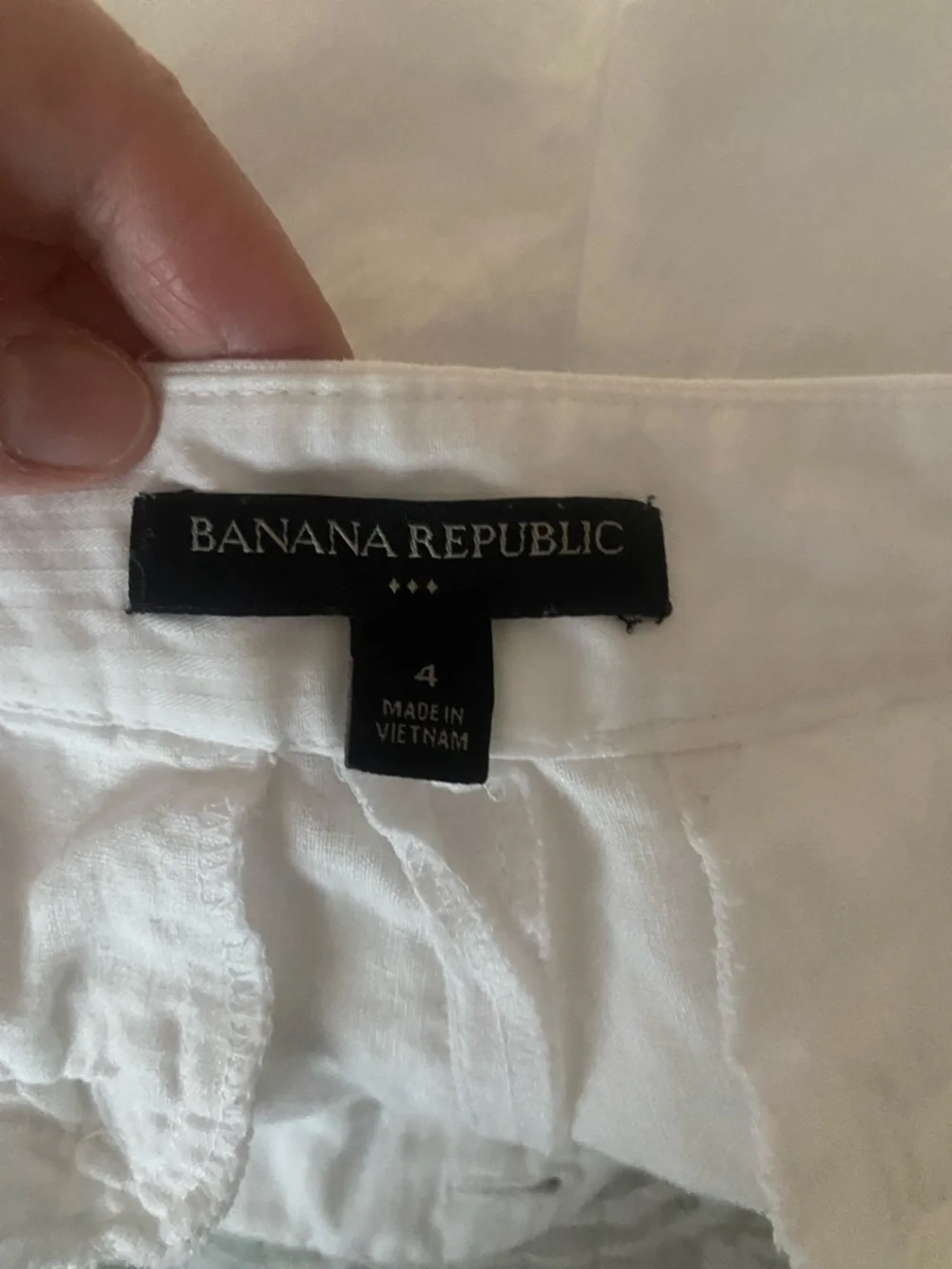 BANANA REPUBLIC Women Slim Crop Legs 100% Linen White Pants | 4
